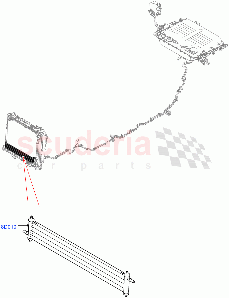 Cooling System - Traction battery (Nitra Plant Build) (2.0L AJ200P Hi PHEV) ((V) FROMM2000001) of Land Rover Land Rover Defender (2020+) [2.0 Turbo Petrol AJ200P]