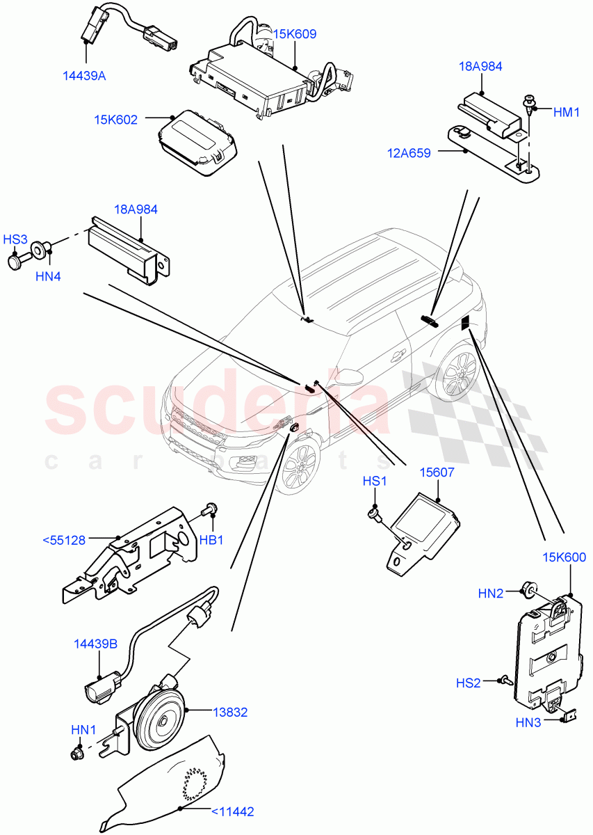 Anti-Theft Alarm Systems (Changsu (China)) ((V) FROMEG000001) of Land Rover Land Rover Range Rover Evoque (2012-2018) [2.0 Turbo Petrol GTDI]