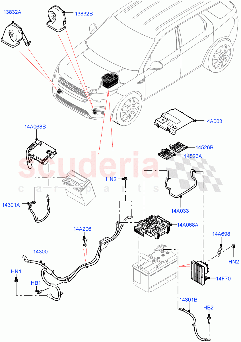 Battery Cables And Horn (Changsu (China)) ((V) FROMKG446857) of Land Rover Land Rover Discovery Sport (2015+) [2.0 Turbo Petrol GTDI]