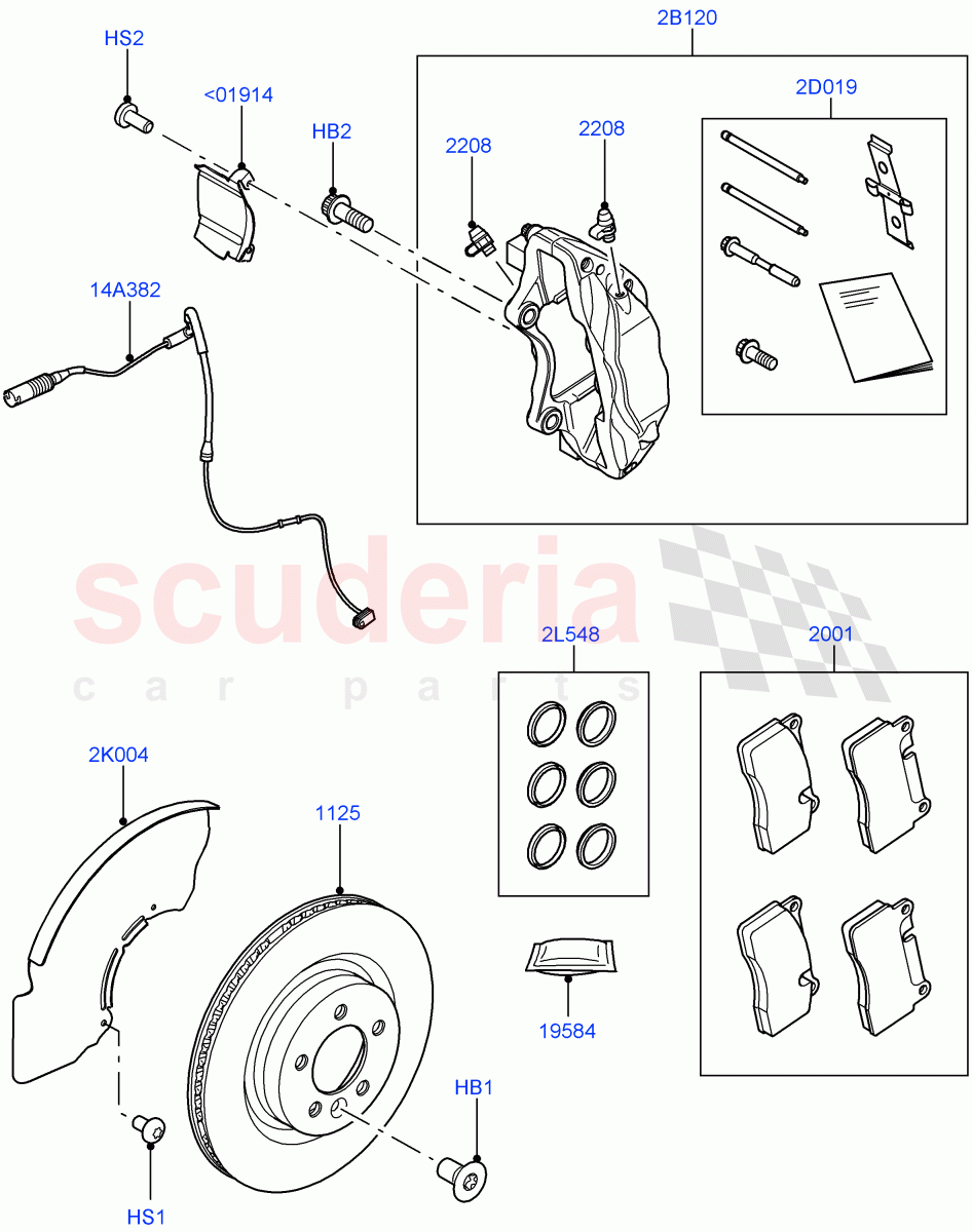 Front Brake Discs And Calipers of Land Rover Land Rover Range Rover Sport (2014+) [2.0 Turbo Diesel]