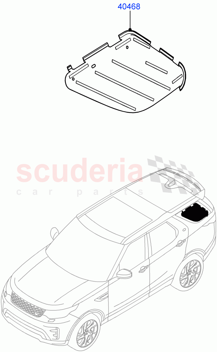 Quarter Windows (Commercial, Solihull Plant Build) (Version - Commercial, With 2 Seat Configuration) ((V) FROMJA000001) of Land Rover Land Rover Discovery 5 (2017+) [3.0 I6 Turbo Diesel AJ20D6]