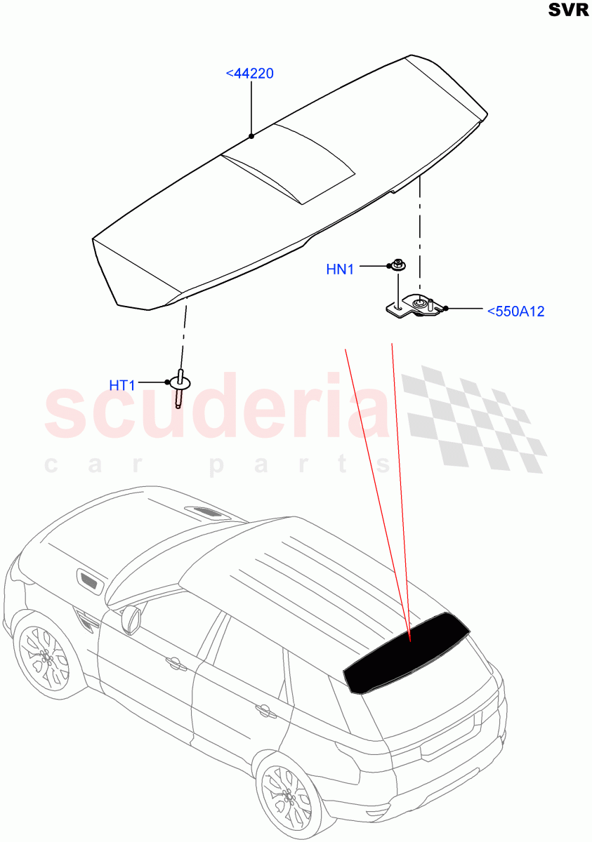 Spoiler And Related Parts (SVR Version, SVR) ((V) FROMFA000001) of Land Rover Land Rover Range Rover Sport (2014+) [5.0 OHC SGDI SC V8 Petrol]