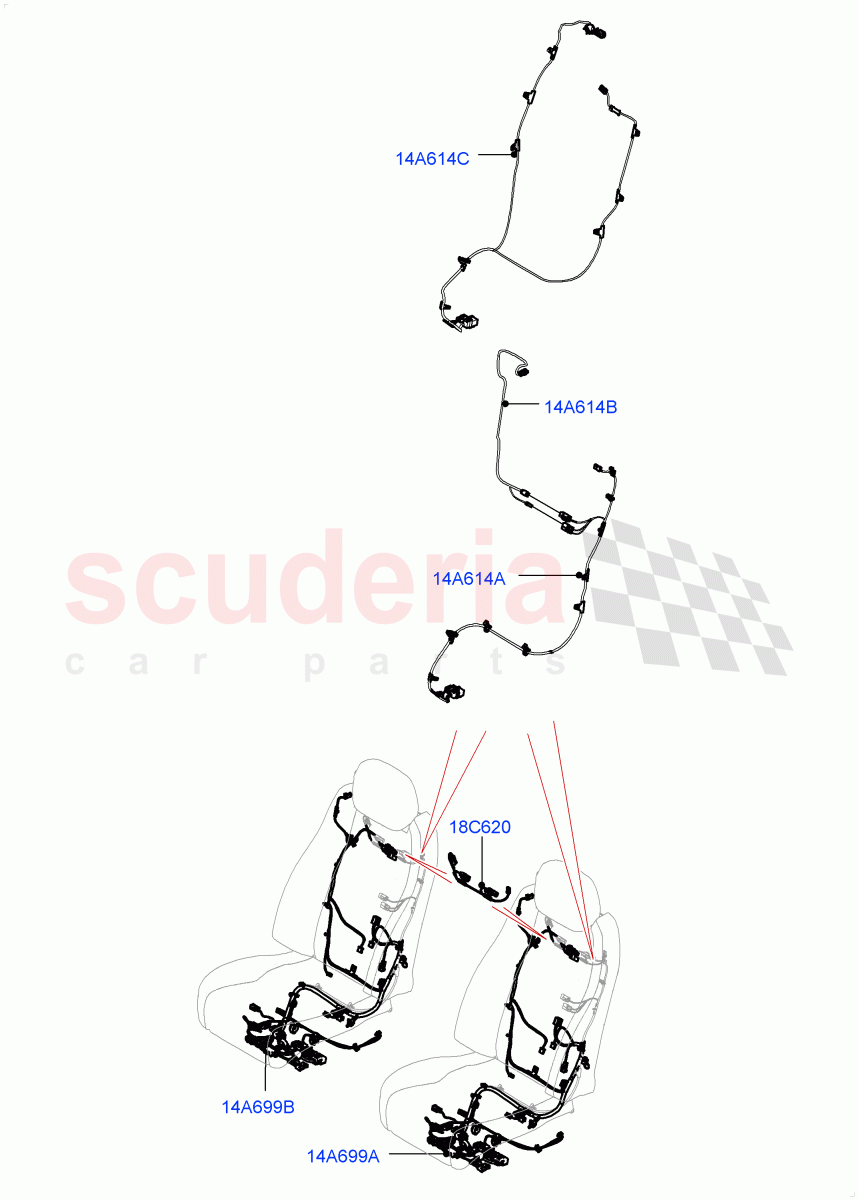 Wiring - Seats (Front Seats) ((V) FROMEA153516, (V) TOHA999999) of Land Rover Land Rover Range Rover (2012-2021) [2.0 Turbo Petrol AJ200P]