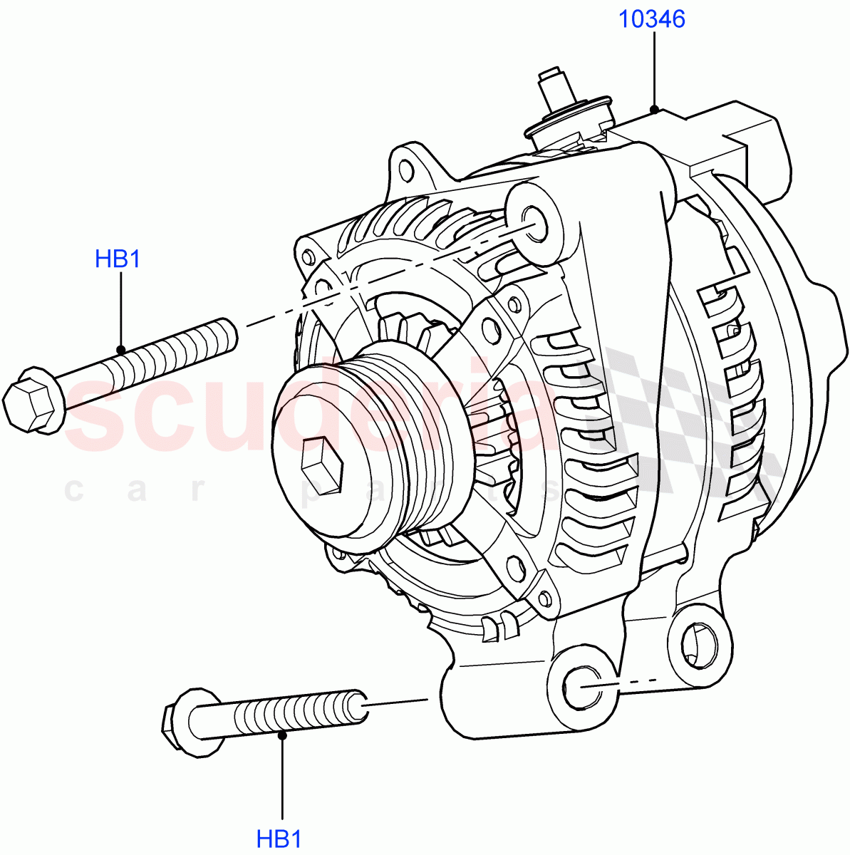 Alternator And Mountings (5.0L OHC SGDI NA V8 Petrol - AJ133) ((V) FROMAA000001) of Land Rover Land Rover Range Rover (2010-2012) [5.0 OHC SGDI NA V8 Petrol]