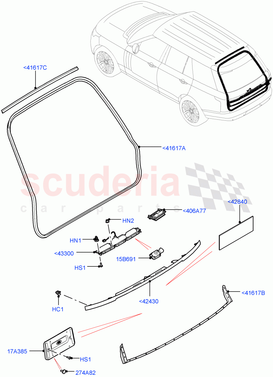 Luggage Compartment Door (Finisher And Seals) ((V) TOHA999999) of Land Rover Land Rover Range Rover (2012-2021) [3.0 I6 Turbo Petrol AJ20P6]