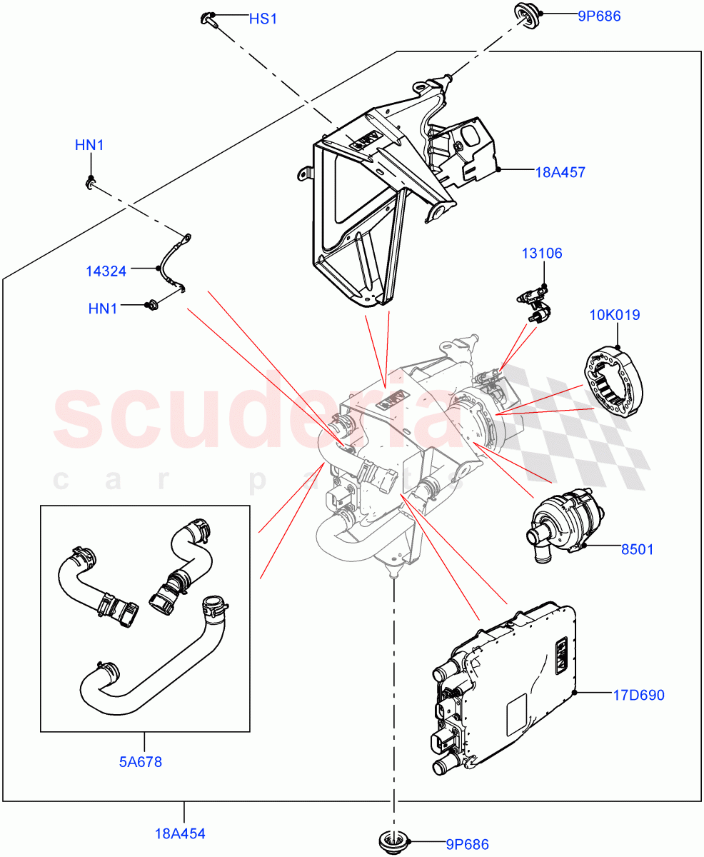 High Voltage Heater (2.0L AJ200P Hi PHEV) ((V) FROMJA000001) of Land Rover Land Rover Range Rover (2012-2021) [2.0 Turbo Petrol GTDI]