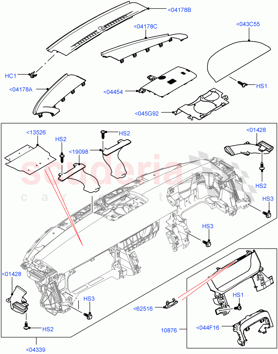 Instrument Panel (Less Head Up Display) ((V) FROMEA152800) of Land Rover Land Rover Range Rover (2012-2021) [3.0 I6 Turbo Diesel AJ20D6]