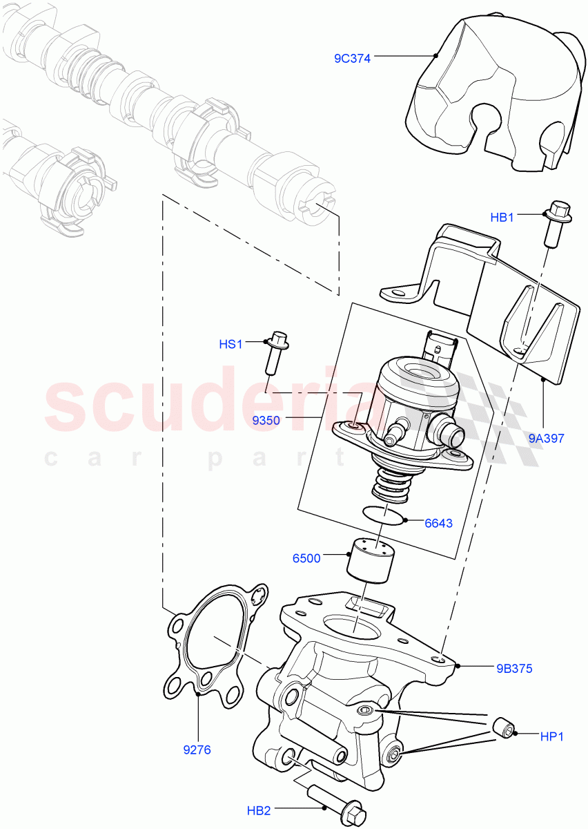 Fuel Injection Pump-Engine Mounted (Up To Engine Serial Number - 071111153004) (2.0L 16V TIVCT T/C 240PS Petrol, Halewood (UK)) of Land Rover Land Rover Range Rover Evoque (2012-2018) [2.0 Turbo Petrol GTDI]
