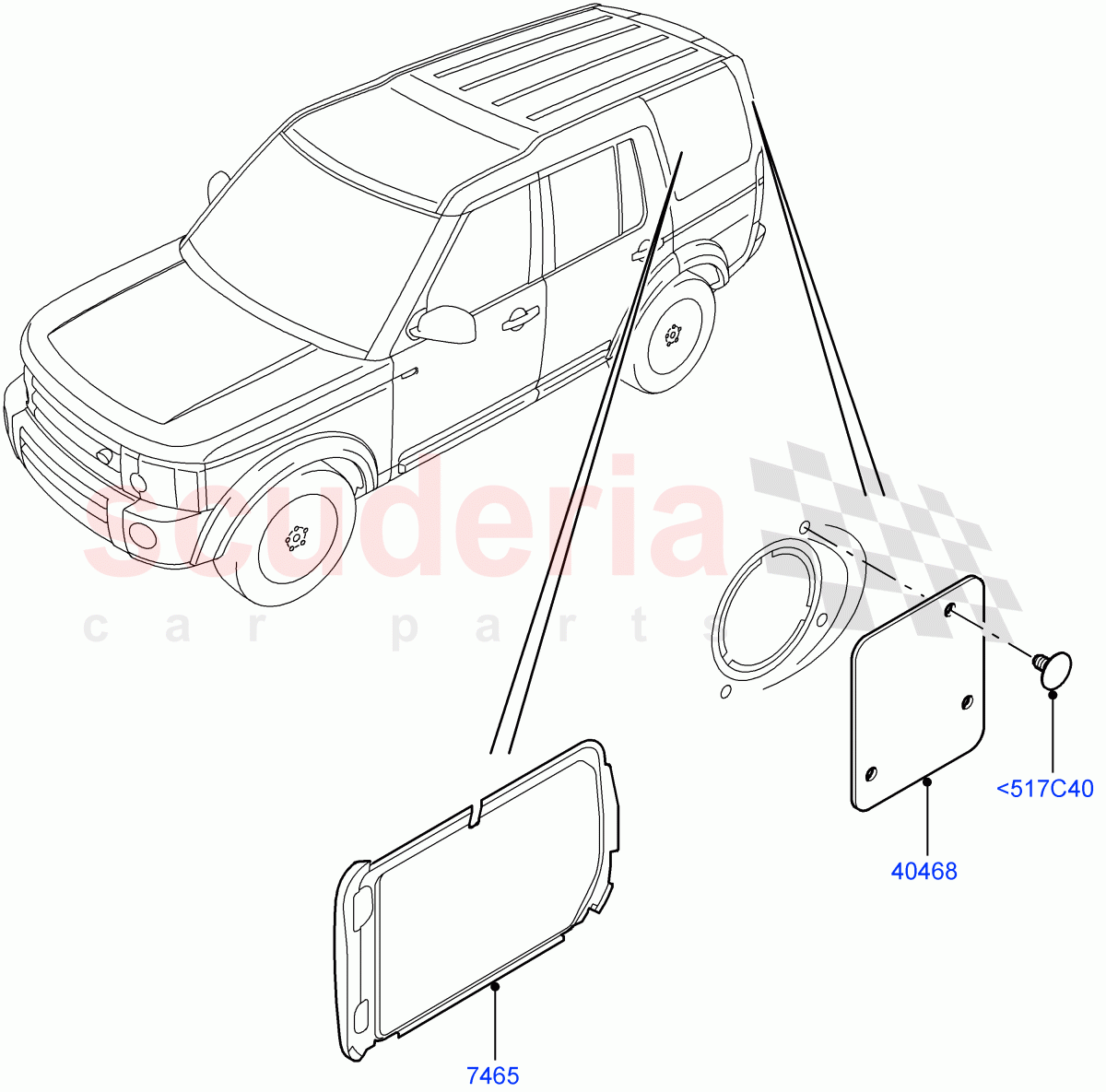 Quarter Windows (Commercial) (With 2 Seat Configuration) ((V) FROMAA000001) of Land Rover Land Rover Discovery 4 (2010-2016) [3.0 DOHC GDI SC V6 Petrol]
