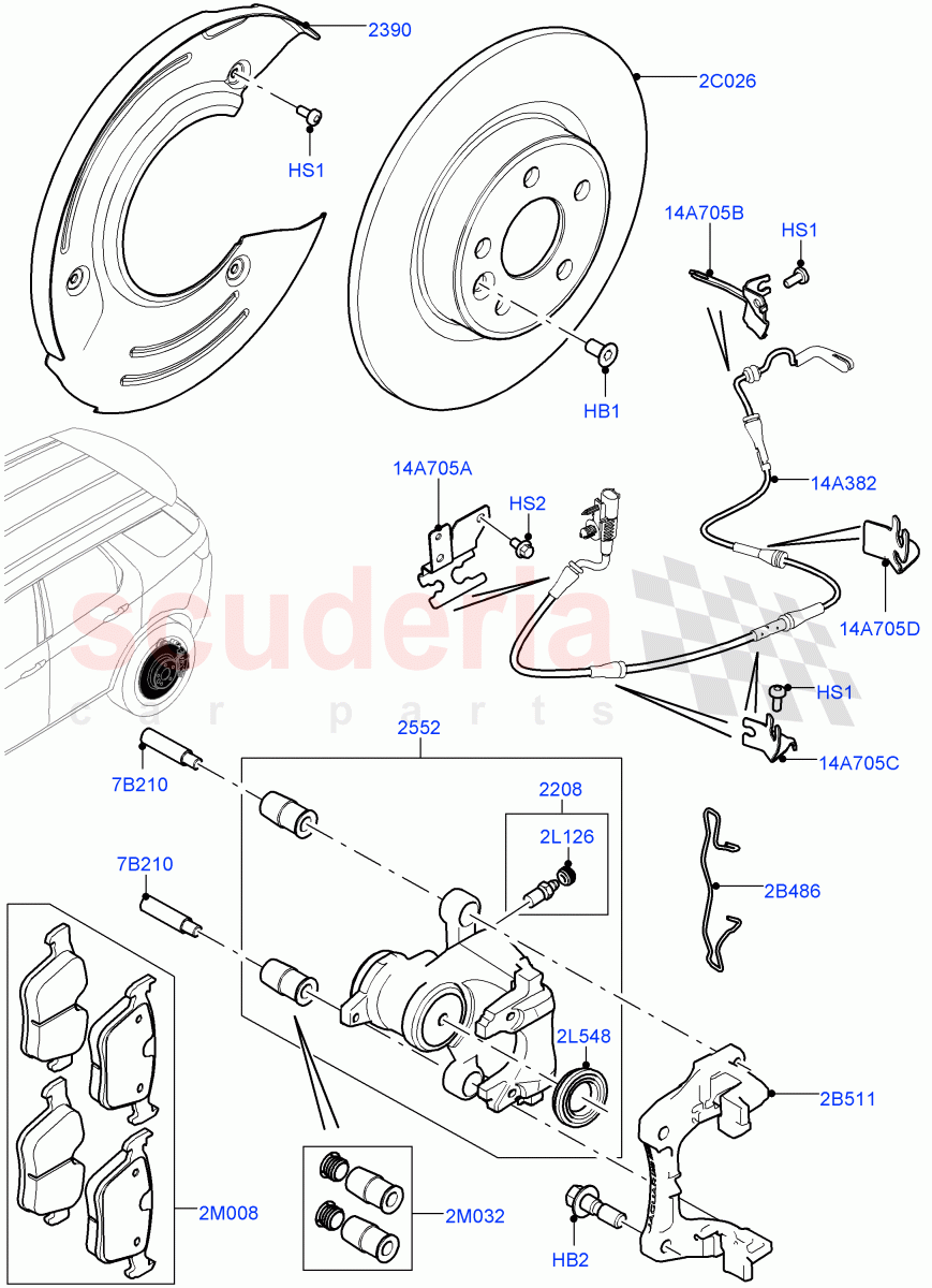 Rear Brake Discs And Calipers (Itatiaia (Brazil)) ((V) FROMGT000001) of Land Rover Land Rover Discovery Sport (2015+) [2.0 Turbo Petrol AJ200P]