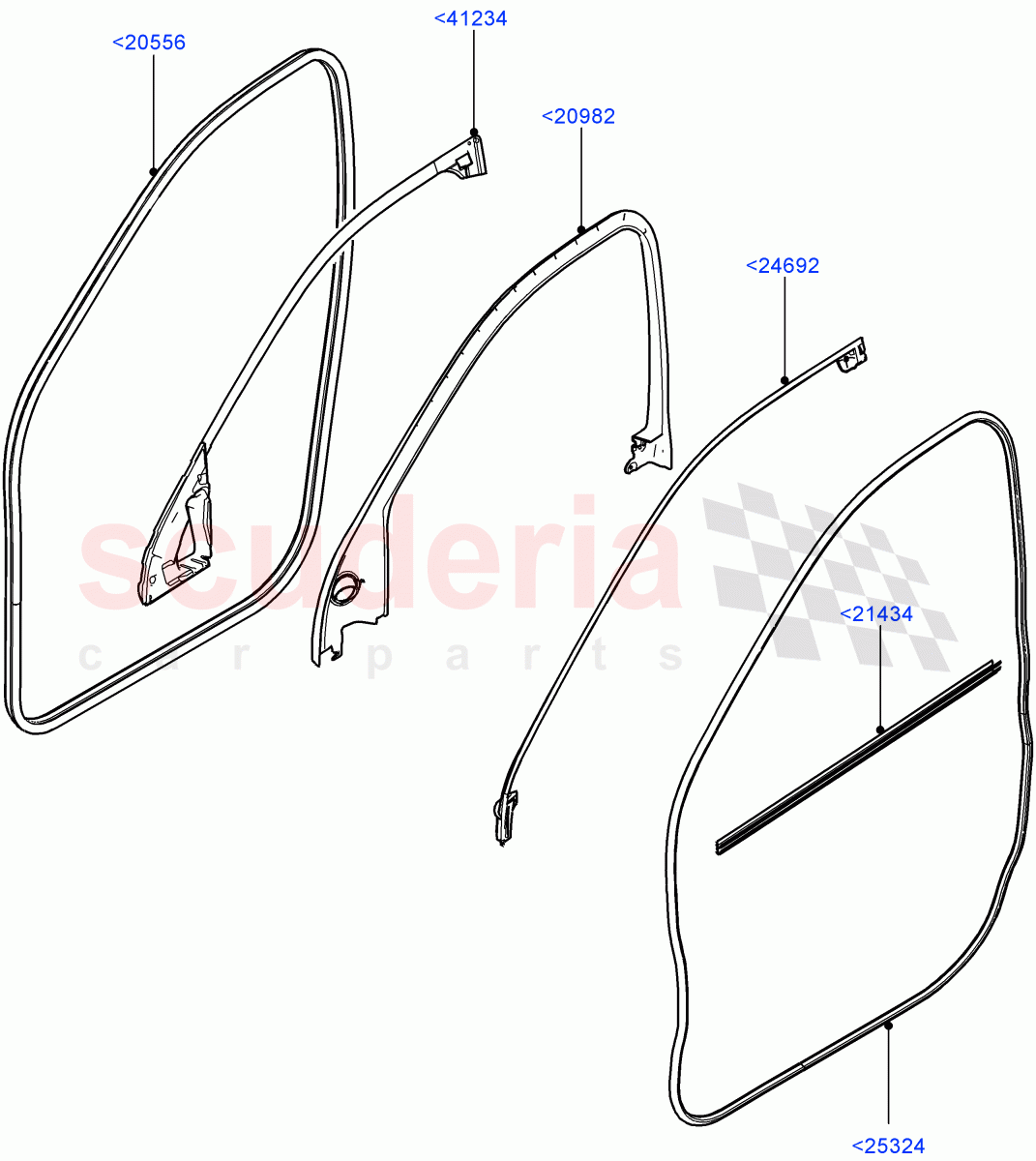 Front Doors, Hinges & Weatherstrips (Door And Fixings) (Itatiaia (Brazil)) ((V) FROMGT000001) of Land Rover Land Rover Discovery Sport (2015+) [1.5 I3 Turbo Petrol AJ20P3]