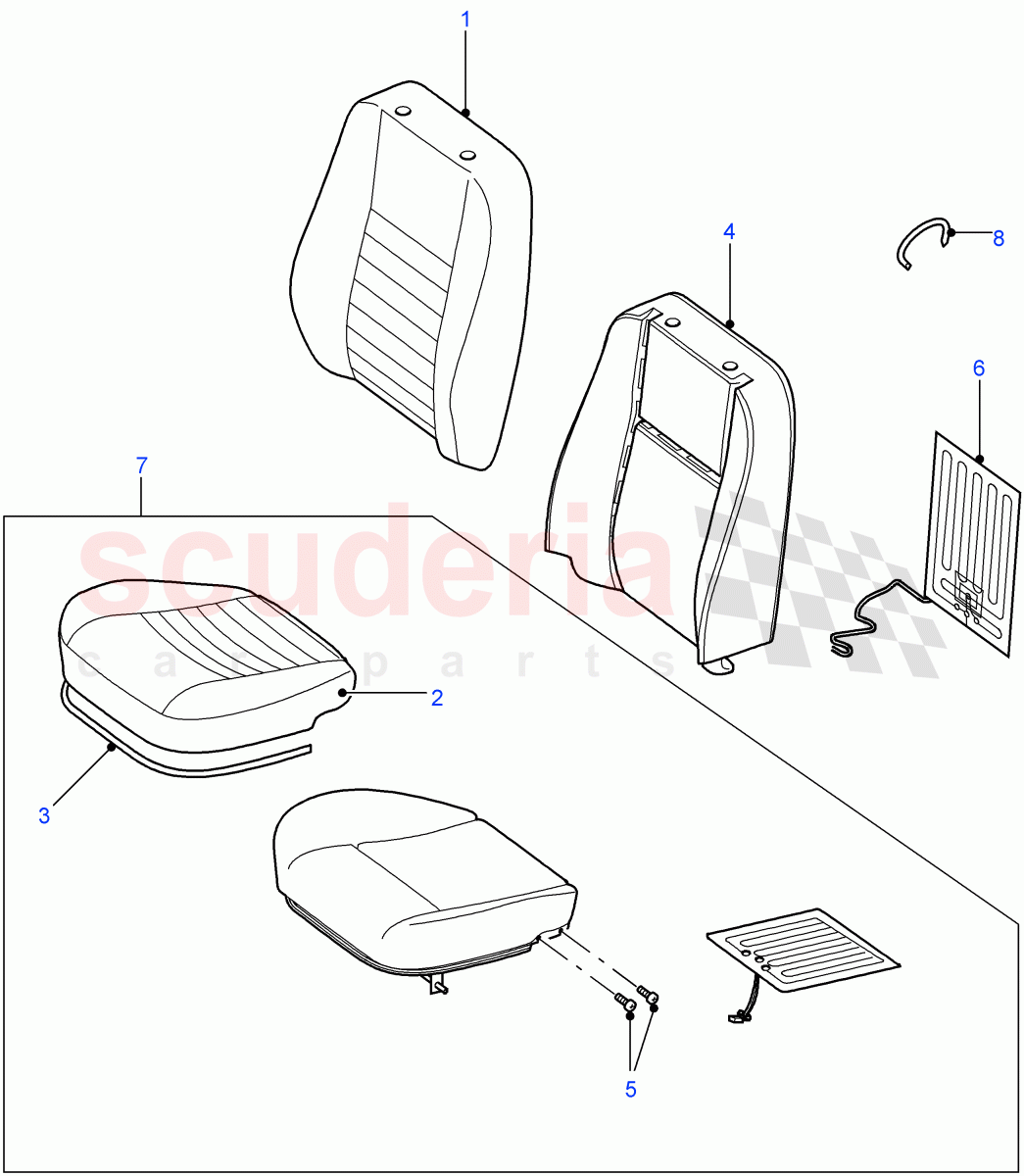 Front Seat Covers (County (Grey) Vinyl, Defender Cloth Black) ((V) FROM7A000001) of Land Rover Land Rover Defender (2007-2016)
