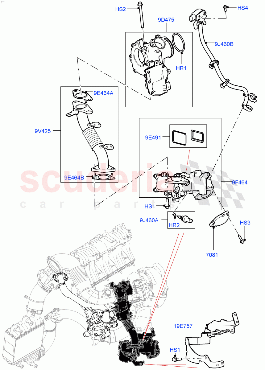 Exhaust Gas Recirculation (Low Pressure EGR) (2.0L AJ20D4 Diesel Mid PTA, Euro Stage 4 Emissions, Halewood (UK)) of Land Rover Land Rover Discovery Sport (2015+) [2.0 Turbo Diesel]