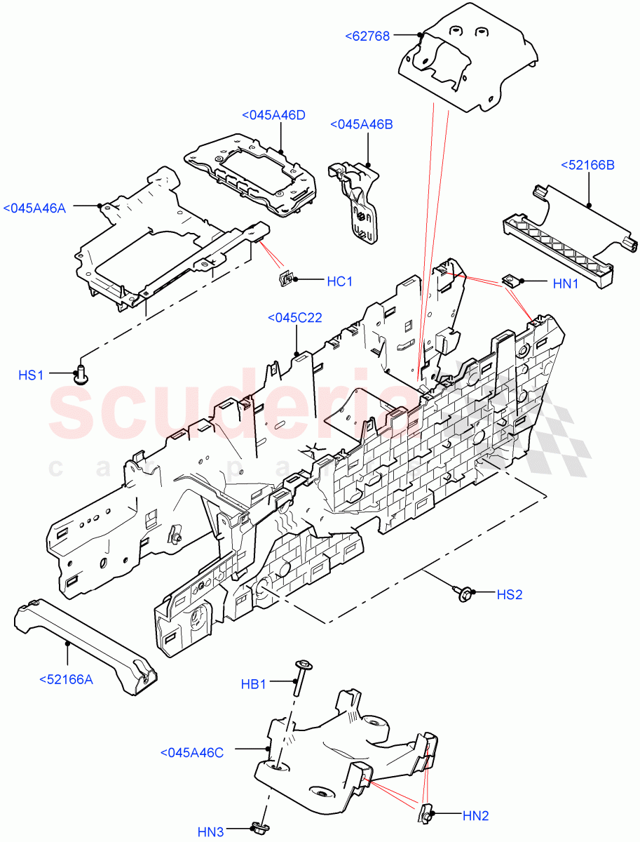 Console - Floor (Internal Components) (Halewood (UK)) ((V) TOKH999999) of Land Rover Land Rover Discovery Sport (2015+) [2.0 Turbo Petrol GTDI]