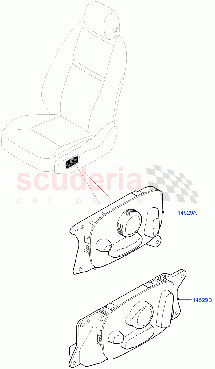 Switches (Seats) (Halewood (UK)) ((V) TOLH999999) of Land Rover Land Rover Range Rover Evoque (2019+) [1.5 I3 Turbo Petrol AJ20P3]
