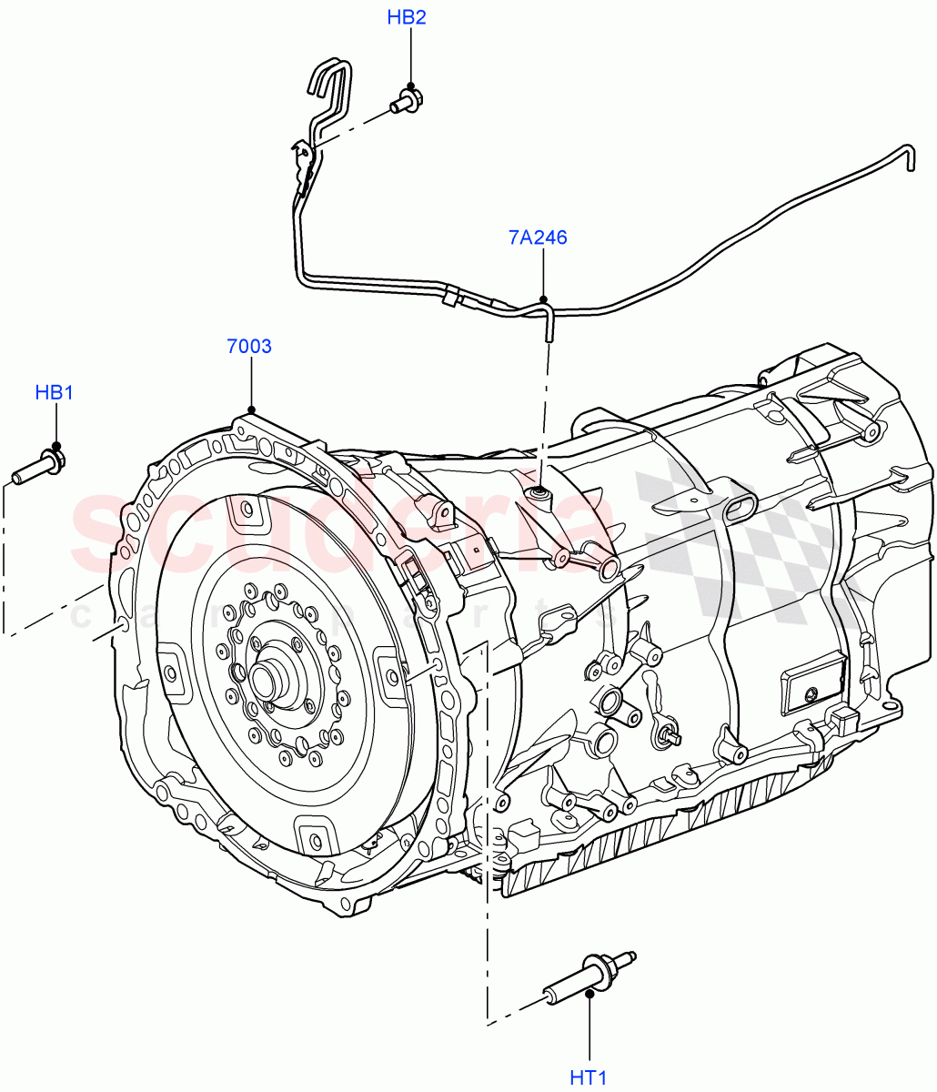 Auto Trans Assy & Speedometer Drive (3.0 V6 Diesel Electric Hybrid Eng, 8 Speed Auto Trans ZF 8HP70 HEV 4WD, 3.0 V6 D Gen2 Mono Turbo, 3.0 V6 D Gen2 Twin Turbo) ((V) FROMEA000001) of Land Rover Land Rover Range Rover Sport (2014+) [5.0 OHC SGDI SC V8 Petrol]