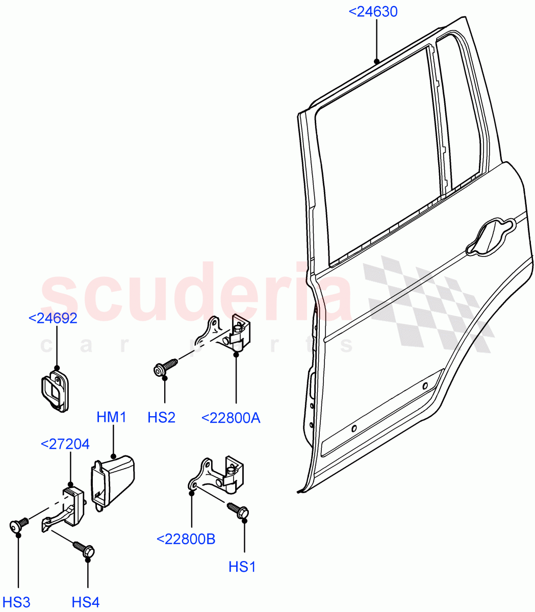 Rear Doors, Hinges & Weatherstrips (Door And Fixings) ((V) FROMAA000001) of Land Rover Land Rover Range Rover (2010-2012) [5.0 OHC SGDI SC V8 Petrol]
