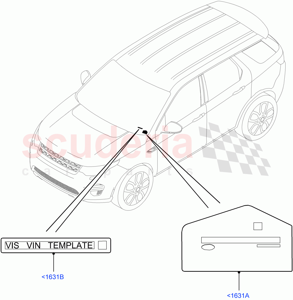 Labels (Windscreen) (Changsu (China)) ((V) FROMFG000001) of Land Rover Land Rover Discovery Sport (2015+) [2.0 Turbo Petrol AJ200P]