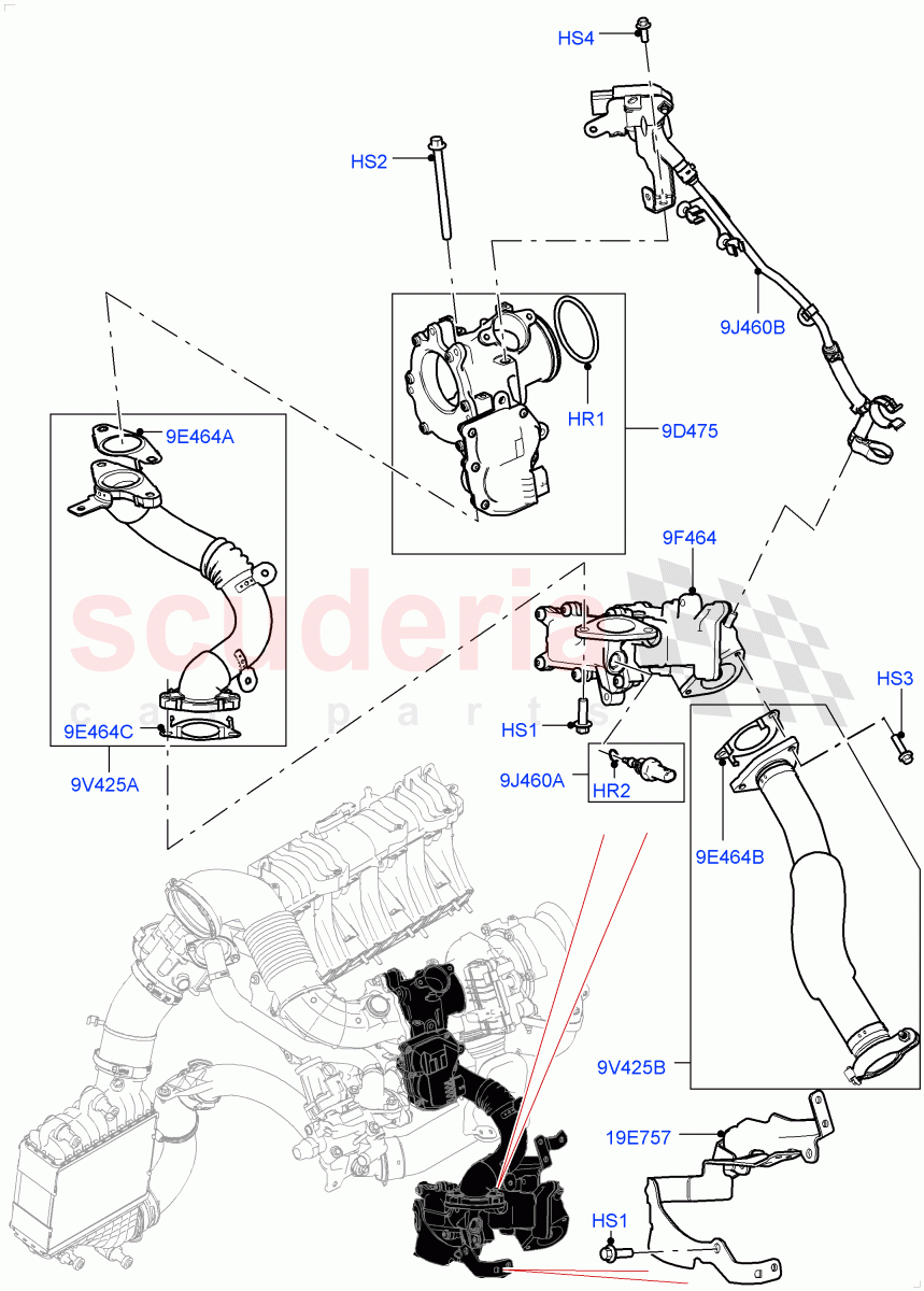 Exhaust Gas Recirculation (Low Pressure EGR) (2.0L I4 DSL HIGH DOHC AJ200, Itatiaia (Brazil)) ((V) FROMJT000001) of Land Rover Land Rover Discovery Sport (2015+) [2.0 Turbo Diesel]