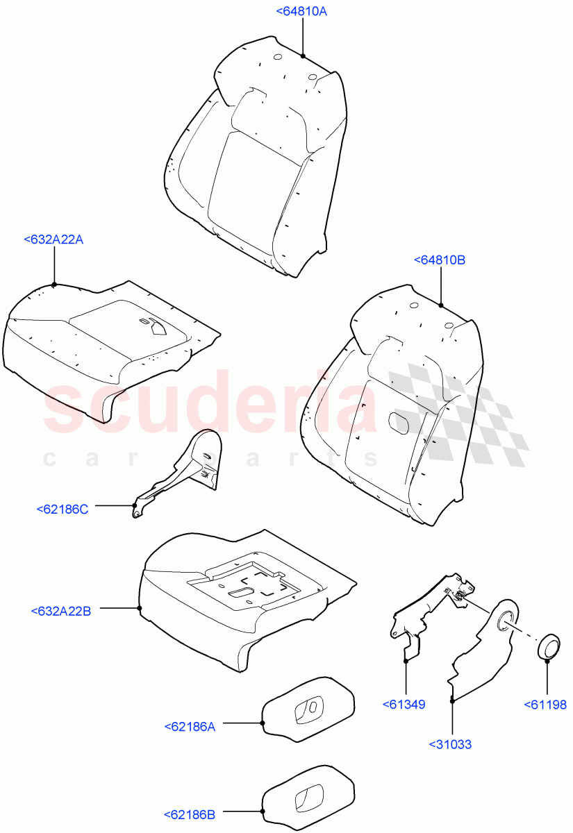Front Seat Pads/Valances & Heating (Pads/Valances) (Manual Front Seat Adj Driver & Pass) ((V) TOHA999999) of Land Rover Land Rover Range Rover Sport (2014+) [5.0 OHC SGDI SC V8 Petrol]