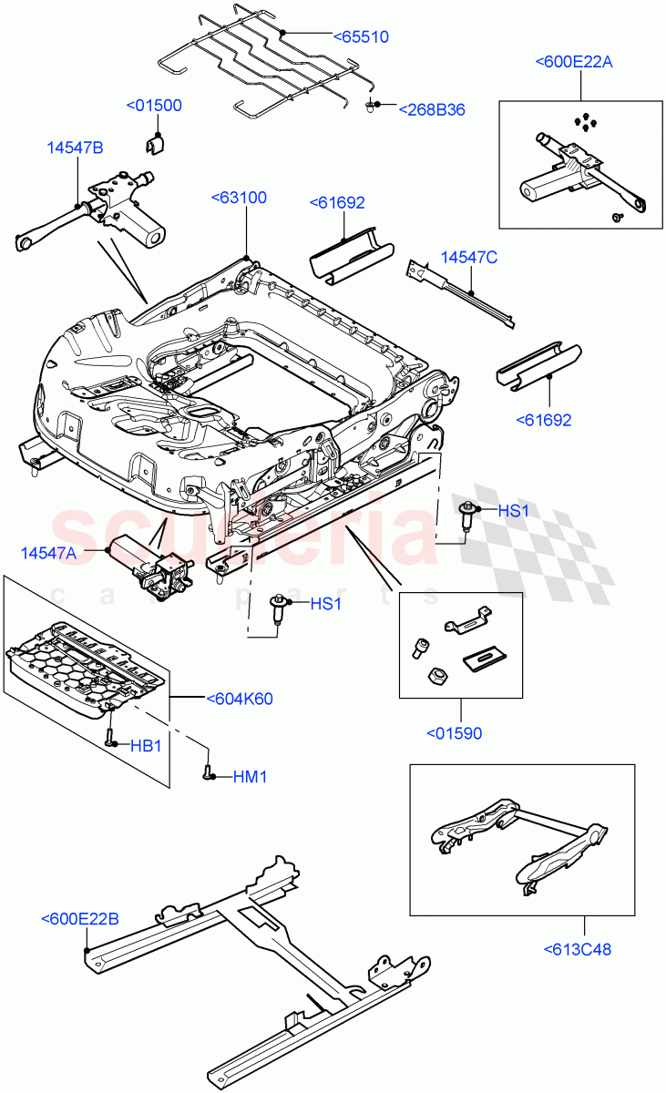 Front Seat Base (Electric Front Seat Adj Non-Memory, Halewood (UK), Seat - Standard, Electric Front Seat Adj Drv Memory, Driver/Pass Elec Fr Seat Adj/Memory) of Land Rover Land Rover Range Rover Evoque (2012-2018) [2.0 Turbo Petrol GTDI]