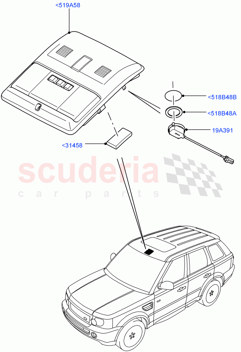 Console - Overhead ((V) FROMAA000001) of Land Rover Land Rover Range Rover Sport (2010-2013) [5.0 OHC SGDI SC V8 Petrol]