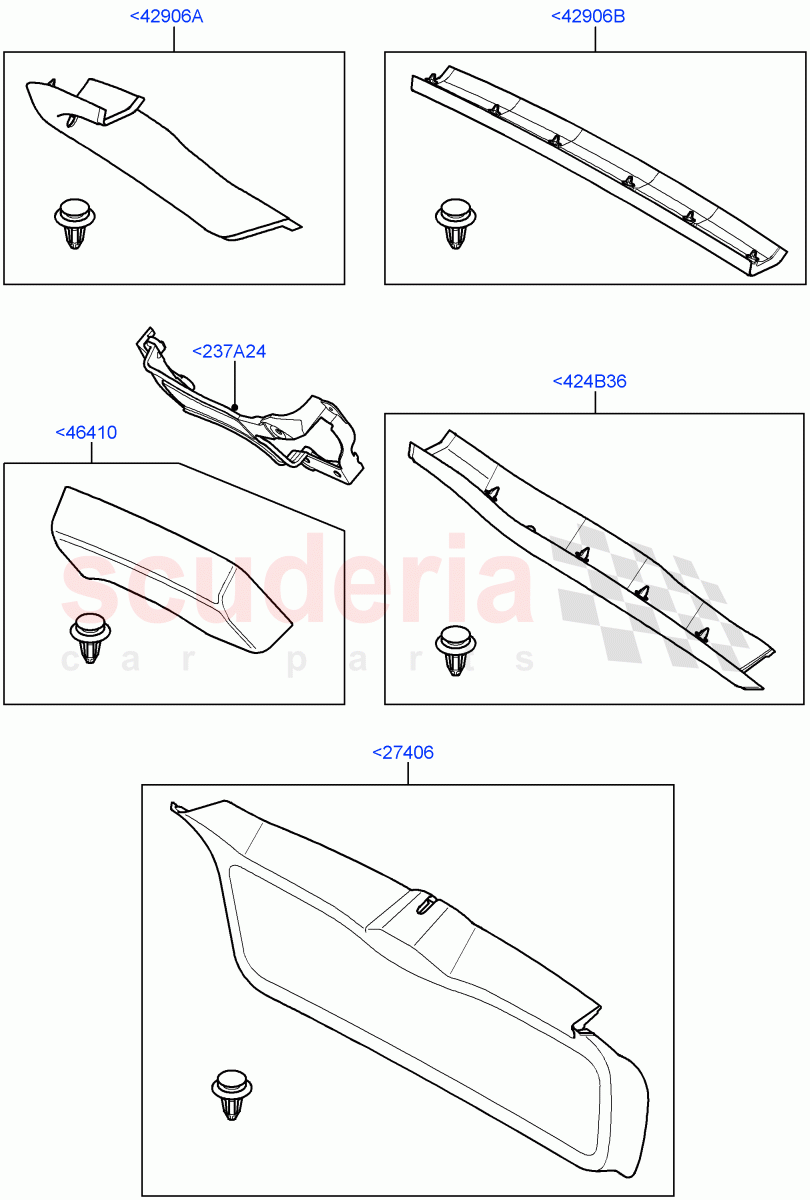 Back Door/Tailgate Trim Panels ((V) TO9A999999) of Land Rover Land Rover Range Rover Sport (2005-2009) [4.4 AJ Petrol V8]