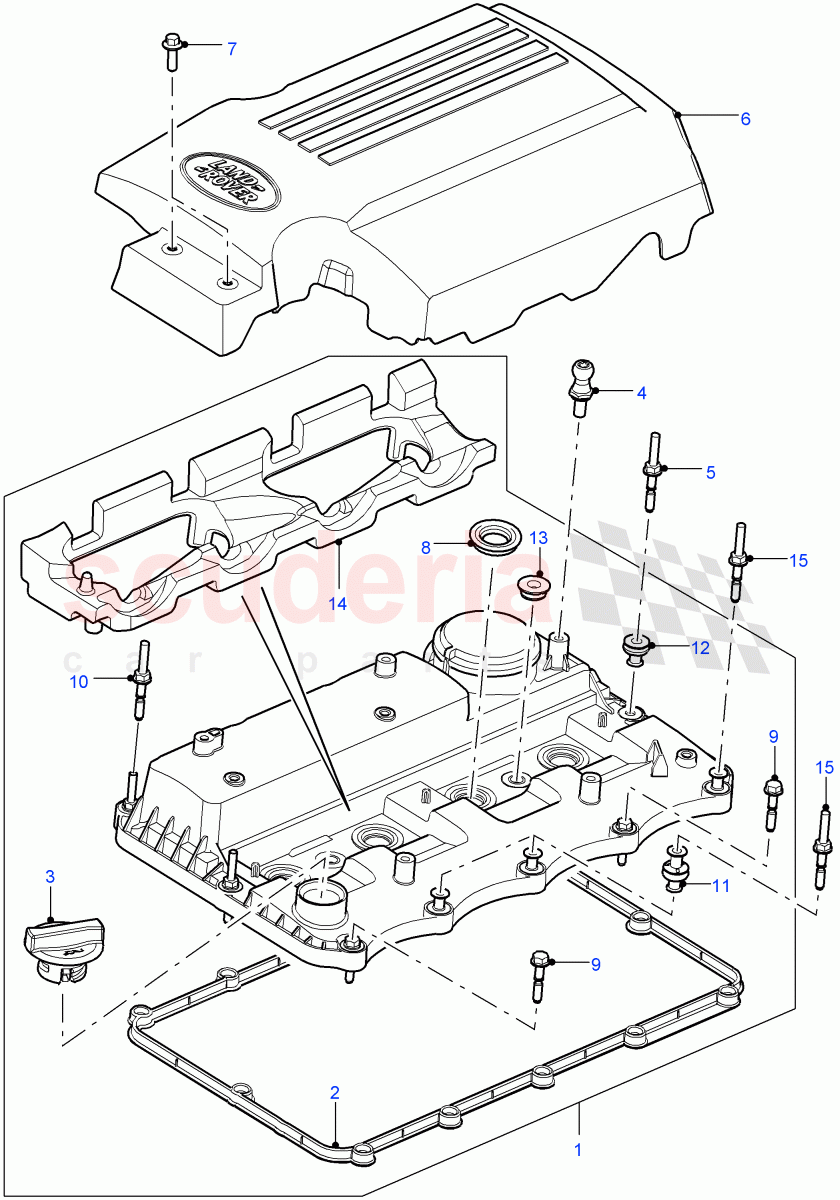 Cylinder Head Cover (2.2L 16V TC I4 DSL 122PS PUMA) ((V) FROMCA000001) of Land Rover Land Rover Defender (2007-2016)