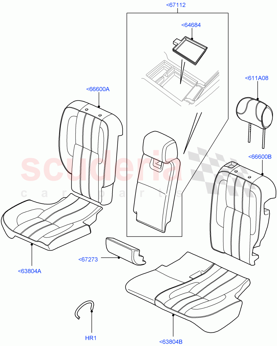 Rear Seat Covers (Semi Aniline Leather Perf, Heated/Cooled Front - Heated Rear) ((V) FROMAA000001) of Land Rover Land Rover Range Rover (2010-2012) [3.6 V8 32V DOHC EFI Diesel]