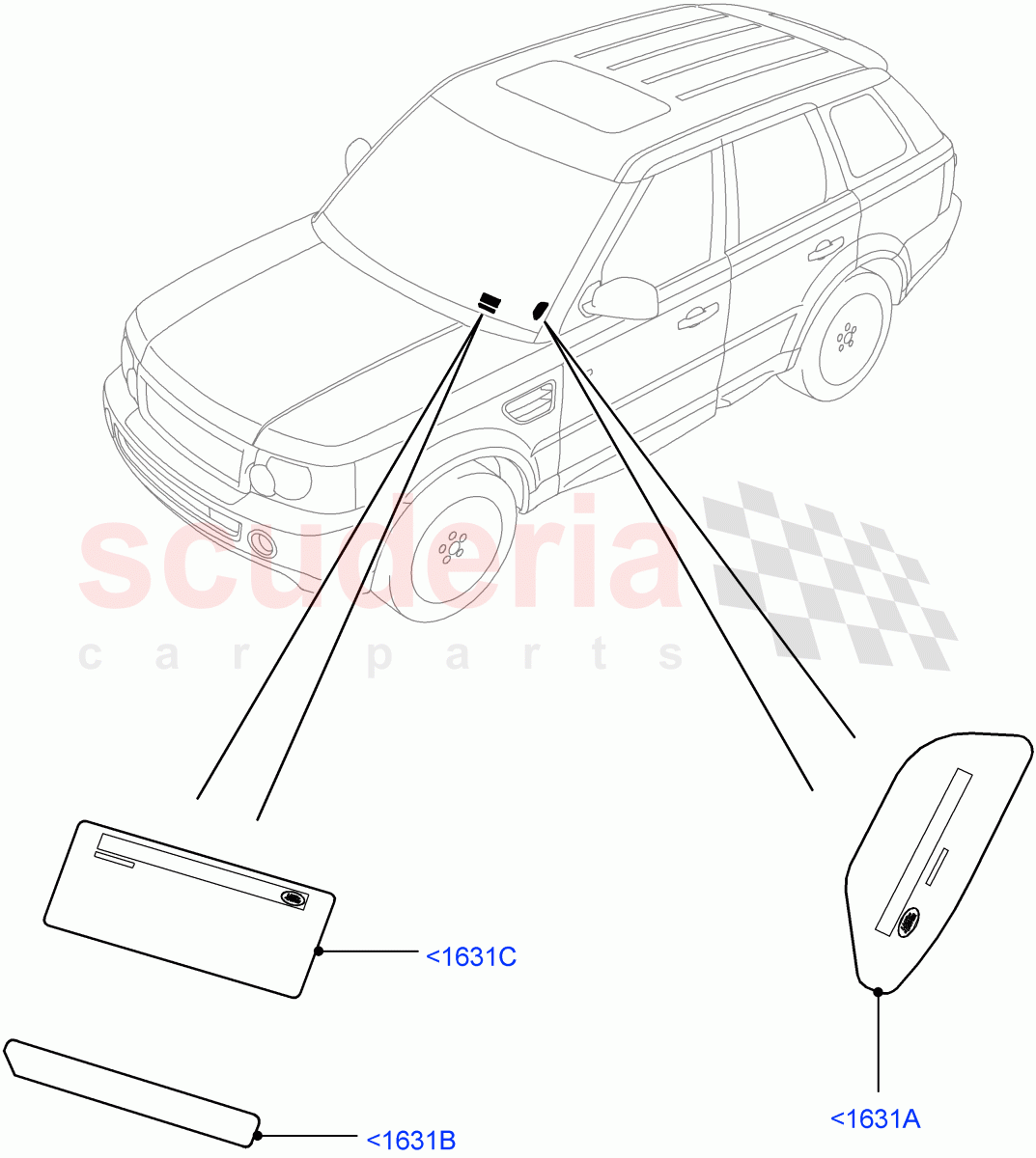 Labels (Windscreen) ((V) FROMAA000001) of Land Rover Land Rover Range Rover Sport (2010-2013) [5.0 OHC SGDI NA V8 Petrol]