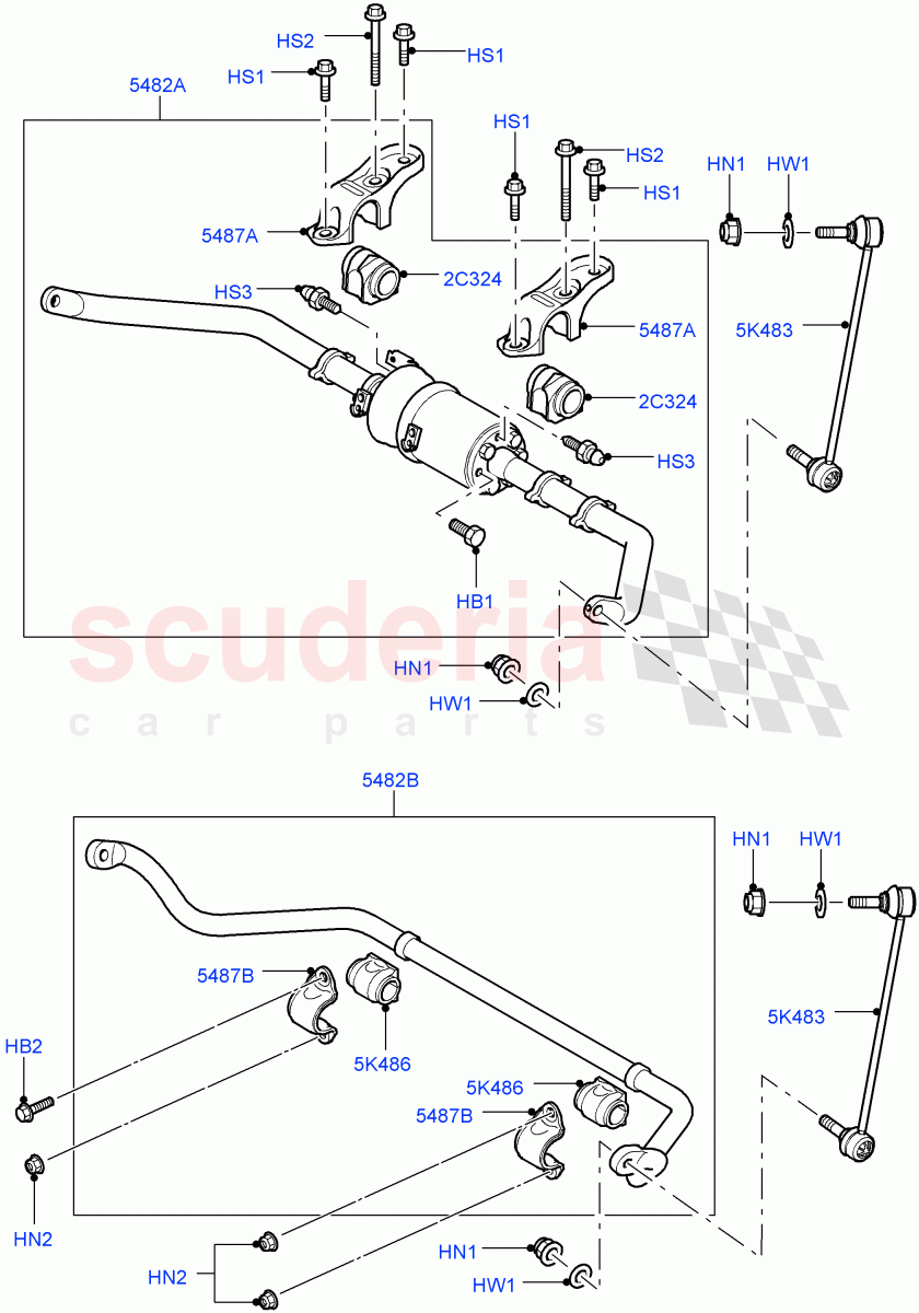 Front Susp.Arms/Stabilizer/X-Member (Front Stabilizer Bar And Suspension Links) ((V) FROMAA000001) of Land Rover Land Rover Range Rover Sport (2010-2013) [5.0 OHC SGDI SC V8 Petrol]