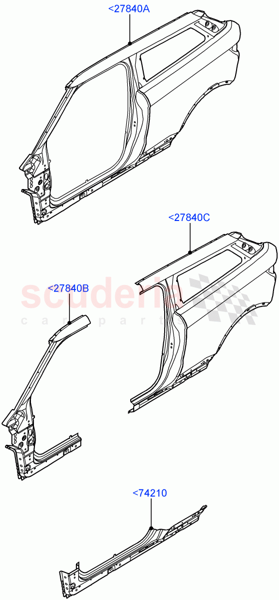 Side Panels - Outer (3 Door, Halewood (UK)) of Land Rover Land Rover Range Rover Evoque (2012-2018) [2.0 Turbo Petrol GTDI]