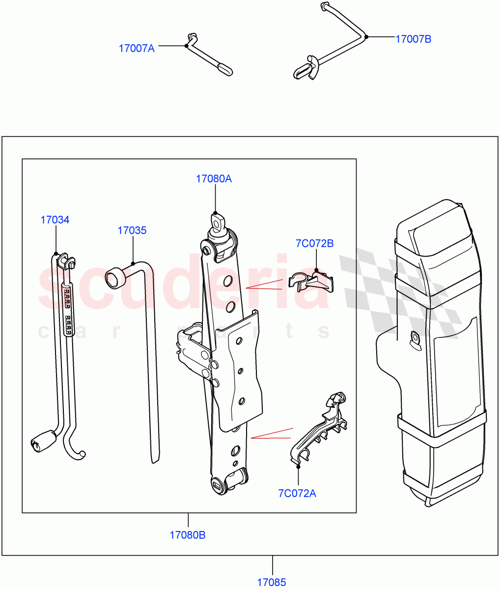 Tools (Nitra Plant Build) (22" Full Size Spare Wheel, With Mini Alloy Spare Wheel, 20" Full Size Spare Wheel, 21" Full Size Spare Wheel, 19" Full Size Spare Wheel) ((V) FROML2421193) of Land Rover Land Rover Discovery 5 (2017+) [3.0 I6 Turbo Petrol AJ20P6]