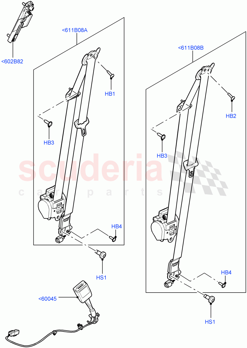Front Seat Belts (3 Door, Halewood (UK), 5 Door) of Land Rover Land Rover Range Rover Evoque (2012-2018) [2.0 Turbo Petrol GTDI]