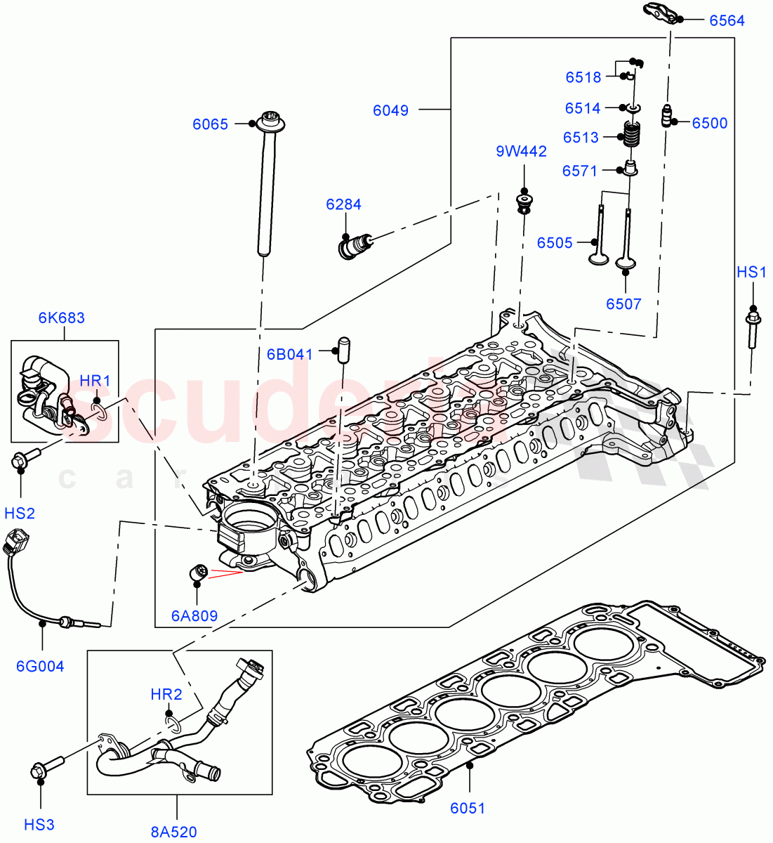 Cylinder Head (3.0L AJ20D6 Diesel High) ((V) FROMLA000001) of Land Rover Land Rover Range Rover Sport (2014+) [3.0 I6 Turbo Diesel AJ20D6]