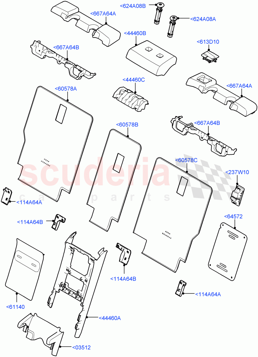 Rear Seat Back (60/40 Load Through With Slide, With 60/40 Power Fold Thru Rr Seat) of Land Rover Land Rover Range Rover (2022+) [4.4 V8 Turbo Petrol NC10]