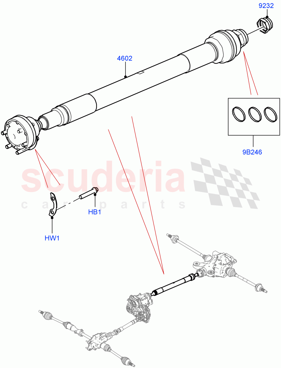 Drive Shaft - Rear Axle Drive (Propshaft) (Short Wheelbase) ((V) FROMM2000001) of Land Rover Land Rover Defender (2020+) [3.0 I6 Turbo Diesel AJ20D6]