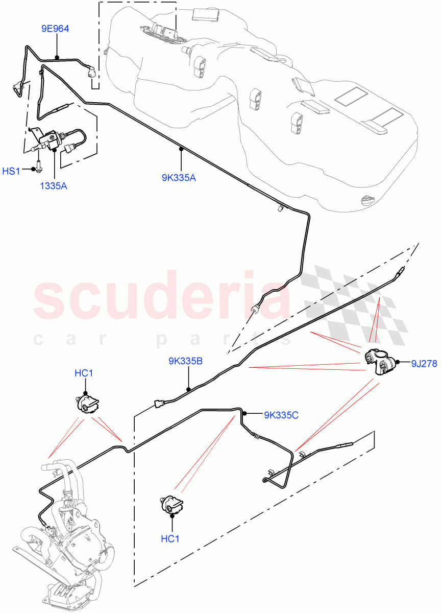 Auxiliary Fuel Fired Pre-Heater (Heater Fuel Supply) (Fuel Heater W/Pk Heat With Remote) ((V) TOLA999999) of Land Rover Land Rover Range Rover Velar (2017+) [3.0 DOHC GDI SC V6 Petrol]