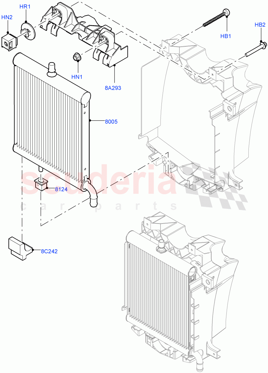 Radiator/Coolant Overflow Container (Auxiliary Unit, Solihull Plant Build) (3.0 V6 D Gen2 Twin Turbo, With Standard Engine Cooling System, With Extra Engine Cooling System) ((V) FROMFA000001) of Land Rover Land Rover Discovery 5 (2017+) [3.0 Diesel 24V DOHC TC]