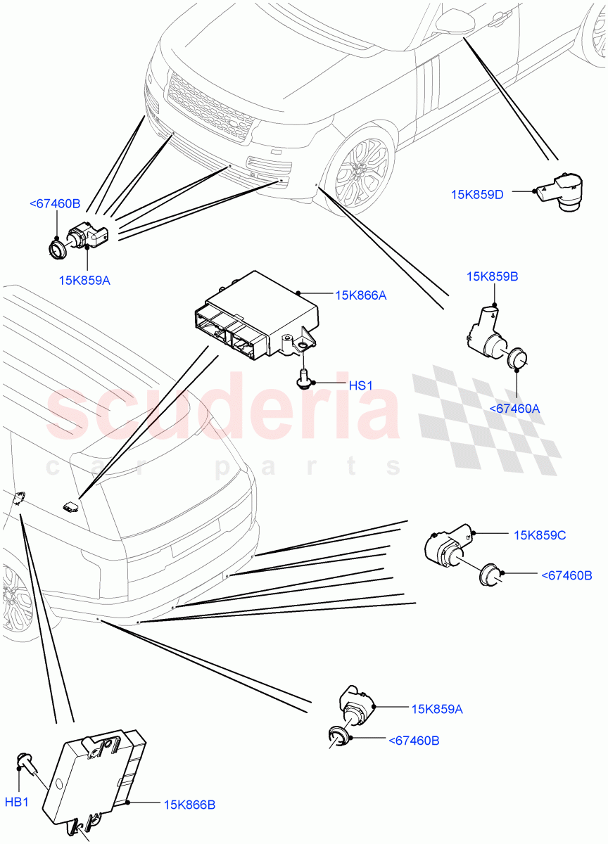 Parking Distance Control ((V) TOHA999999) of Land Rover Land Rover Range Rover (2012-2021) [3.0 I6 Turbo Diesel AJ20D6]