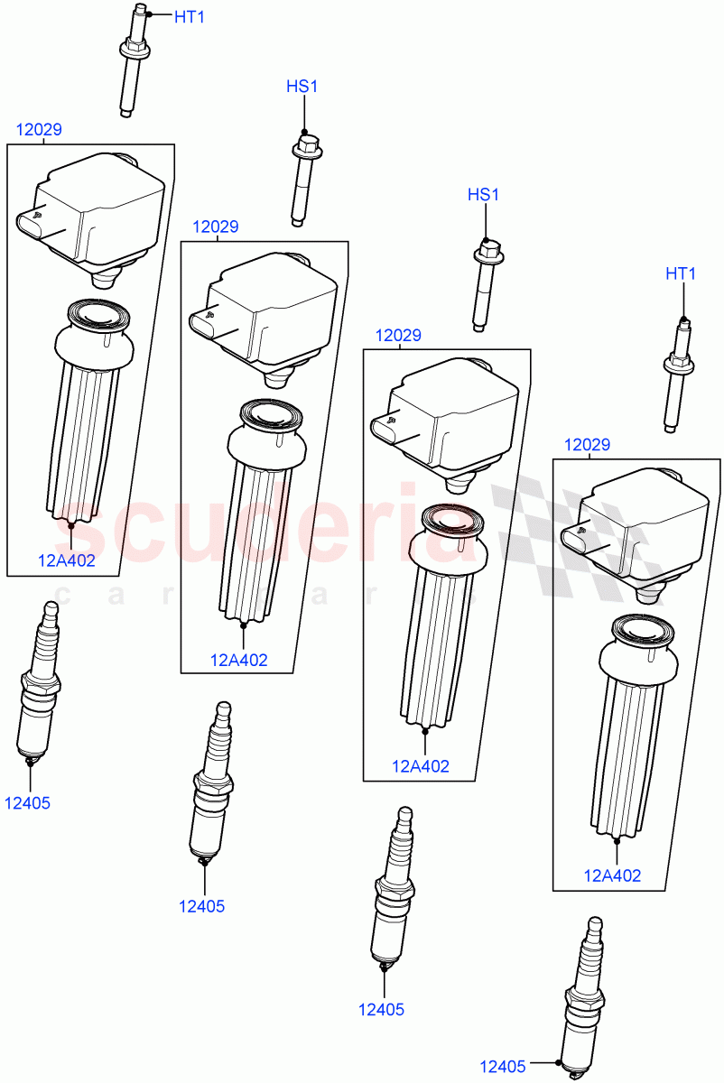 Ignition Coil And Wires/Spark Plugs (2.0L 16V TIVCT T/C 240PS Petrol) of Land Rover Land Rover Range Rover (2012-2021) [2.0 Turbo Petrol GTDI]