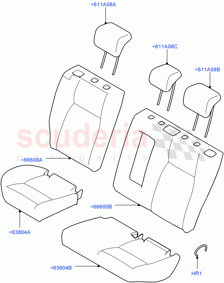 Rear Seat Covers (Grained Cloth, Halewood (UK), With 60/40 Split - Folding Rr Seat) ((V) FROMLH000001) of Land Rover Land Rover Discovery Sport (2015+) [2.0 Turbo Petrol GTDI]