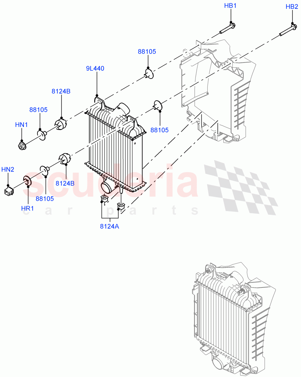 Intercooler/Air Ducts And Hoses (Main Unit) (2.0L 16V TIVCT T/C 240PS Petrol) of Land Rover Land Rover Range Rover (2012-2021) [2.0 Turbo Petrol GTDI]