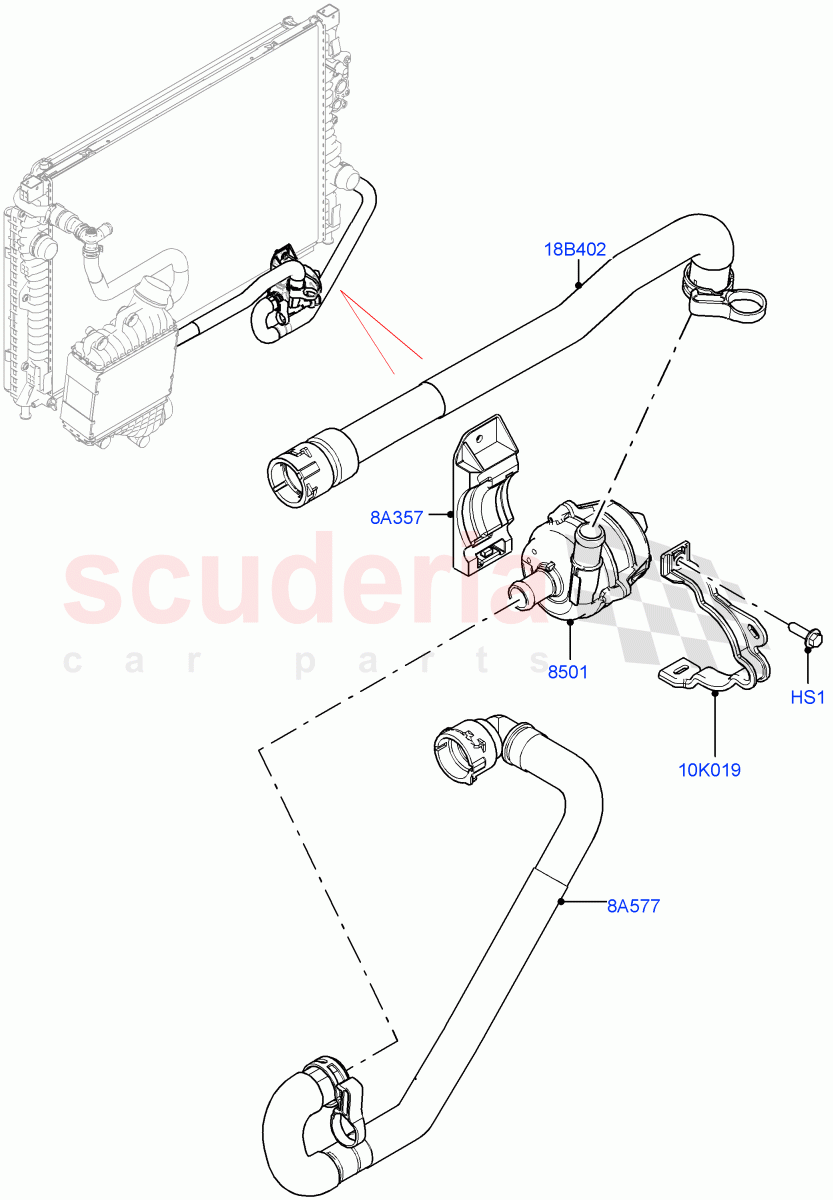 Water Pump (Auxillary Unit) (2.0L I4 High DOHC AJ200 Petrol) ((V) FROMJH000001) of Land Rover Land Rover Range Rover Evoque (2012-2018) [2.0 Turbo Petrol AJ200P]