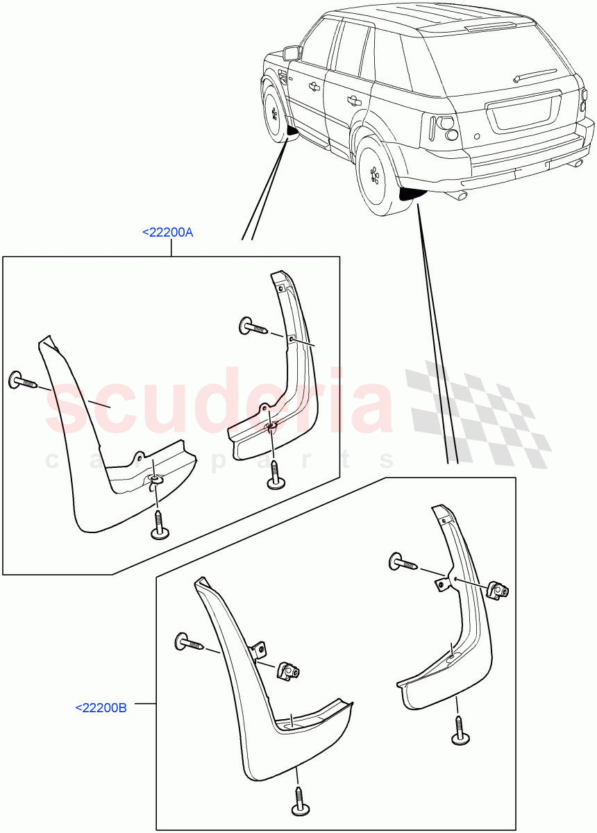 Mudflaps (Accessory) of Land Rover Land Rover Range Rover Sport (2005-2009) [2.7 Diesel V6]