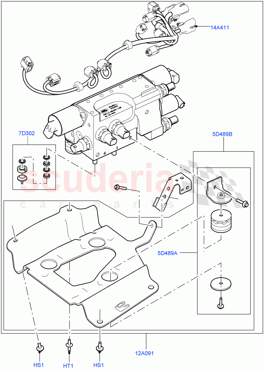 Active Anti-Roll Bar System (Valve Block) (3.0L AJ20D6 Diesel High, Electronic Air Suspension With ACE, 5.0L P AJ133 DOHC CDA S/C Enhanced, 5.0 Petrol AJ133 DOHC CDA, 5.0L OHC SGDI SC V8 Petrol - AJ133, 4.4L DOHC DITC V8 Diesel) ((V) FROMKA000001) of Land Rover Land Rover Range Rover (2012-2021) [3.0 I6 Turbo Petrol AJ20P6]