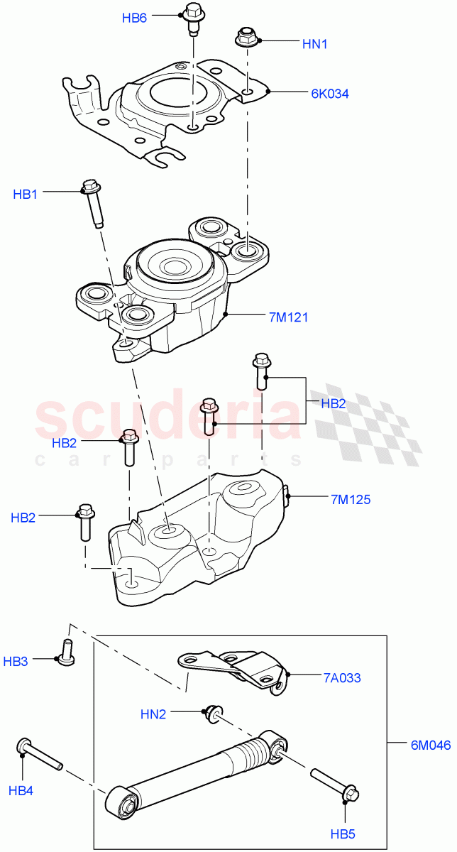 Transmission Mounting (2.0L 16V TIVCT T/C 240PS Petrol, Changsu (China)) ((V) FROMEG000001) of Land Rover Land Rover Range Rover Evoque (2012-2018) [2.0 Turbo Petrol GTDI]