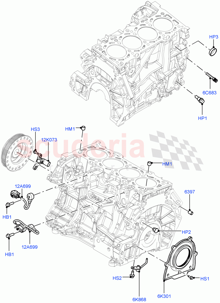 Cylinder Block And Plugs (2.0L 16V TIVCT T/C 240PS Petrol) of Land Rover Land Rover Range Rover (2012-2021) [2.0 Turbo Petrol GTDI]
