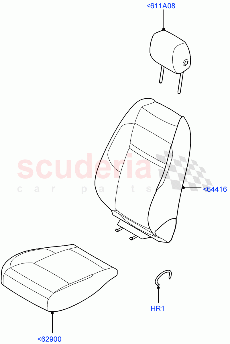 Front Seat Covers (5 Door, Taurus Leather Perforated, Itatiaia (Brazil)) of Land Rover Land Rover Range Rover Evoque (2019+) [2.0 Turbo Diesel AJ21D4]