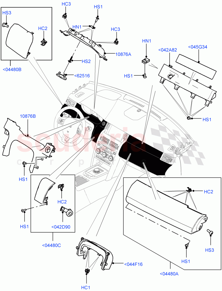 Instrument Panel (Centre, External) (Changsu (China)) ((V) FROMFG000001, (V) TOKG446856) of Land Rover Land Rover Discovery Sport (2015+) [2.0 Turbo Petrol GTDI]